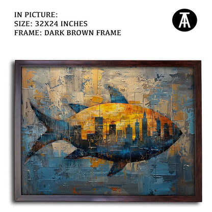 Artwork in Metal Champagne Gold Frame