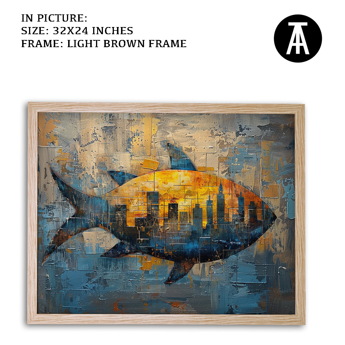 Artwork in Dark Brown Frame