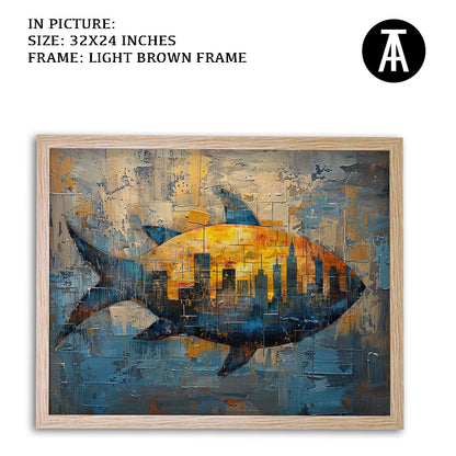 Artwork in Dark Brown Frame