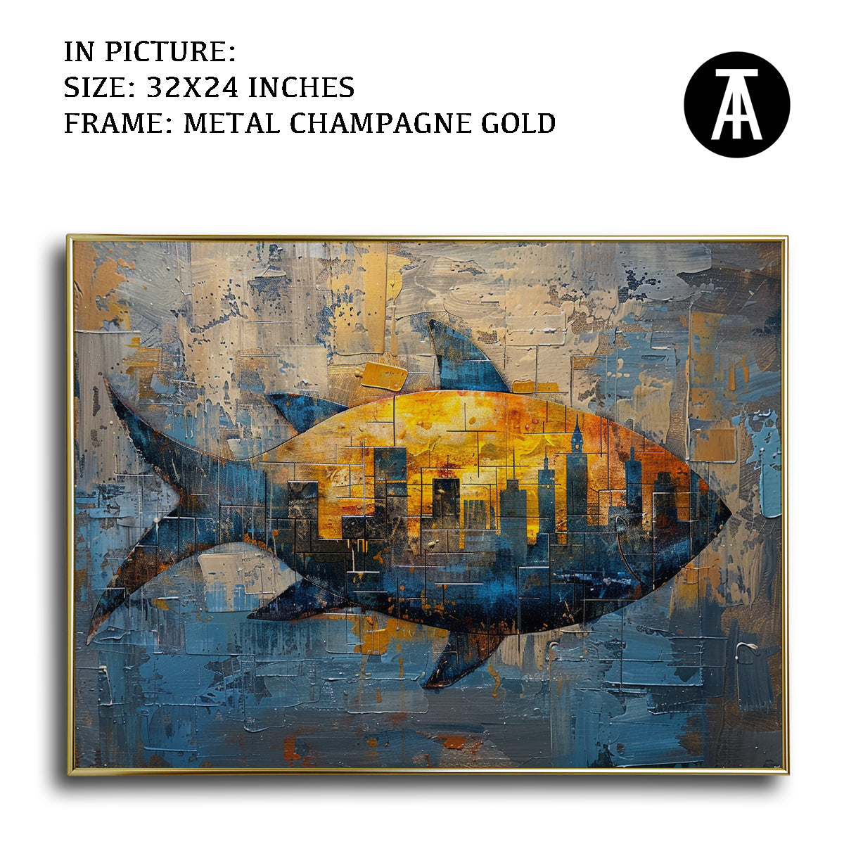 Artwork in Light Brown Frame
