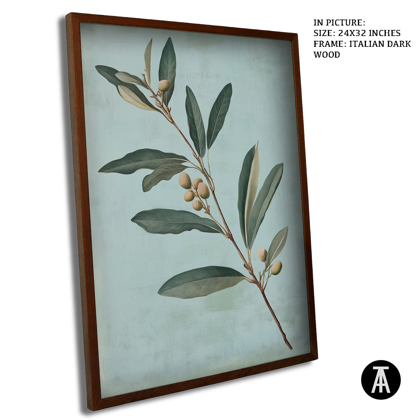 Artwork in Dark Wood Frame