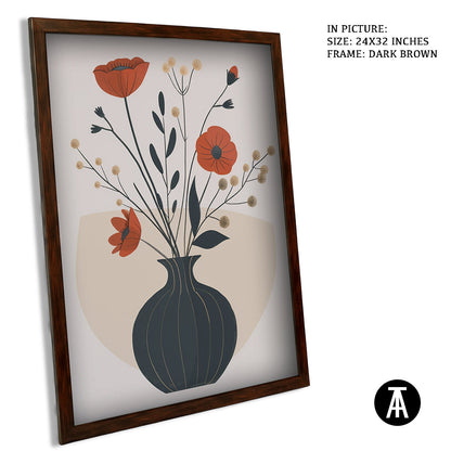 Artwork in Dark Brown Frame