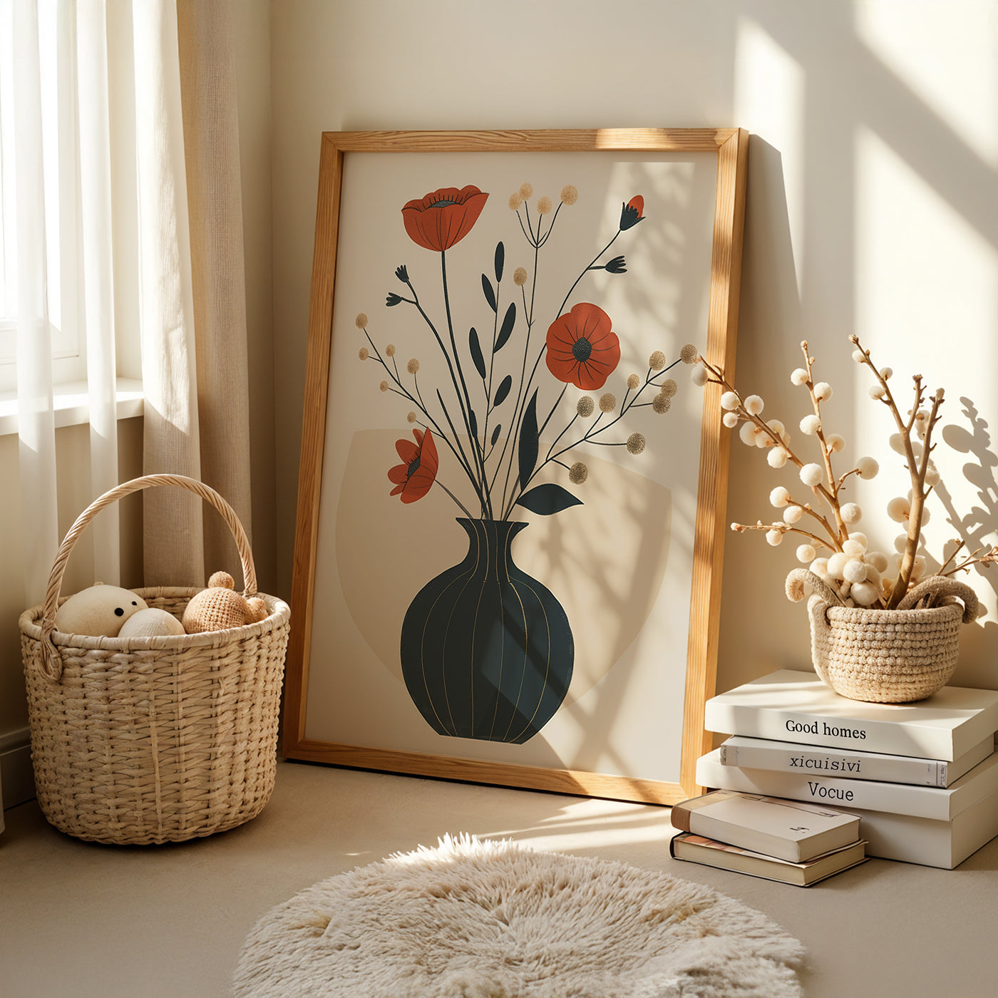 Boho Art Painting in a Lifestyle Setting