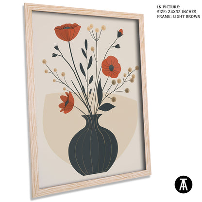 Artwork in Light Brown Frame