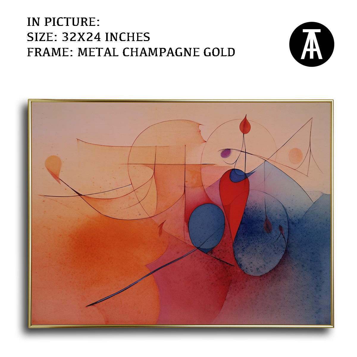 Artwork in Light Brown Frame