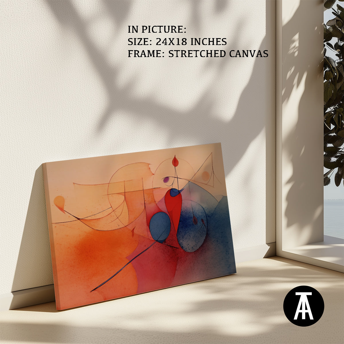 Artwork in Natural Wood Frame