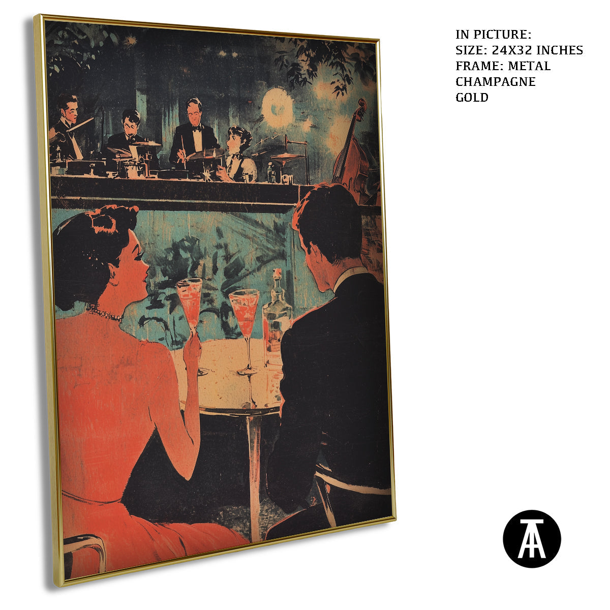 Artwork in Light Brown Frame