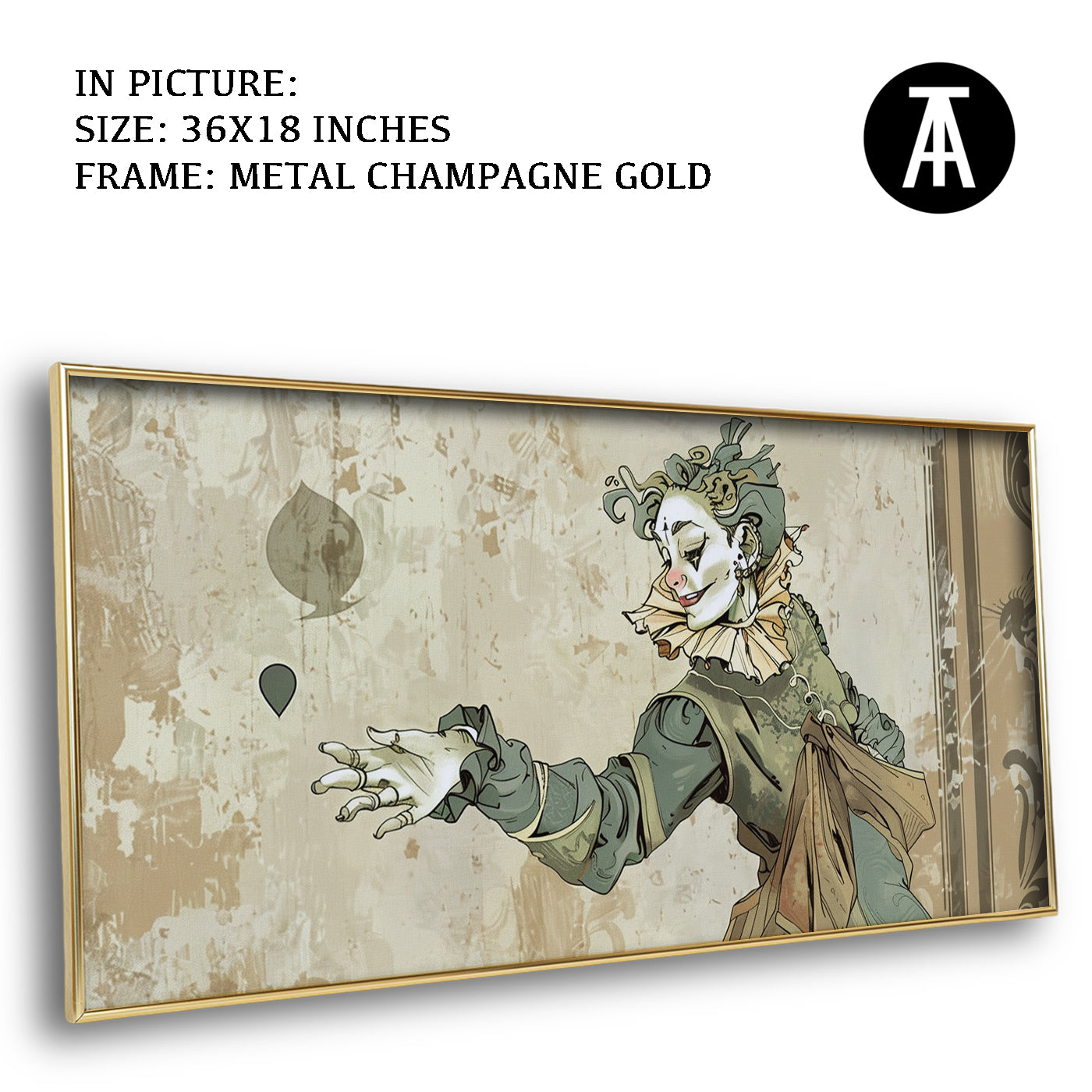 Artwork in Light Brown Frame
