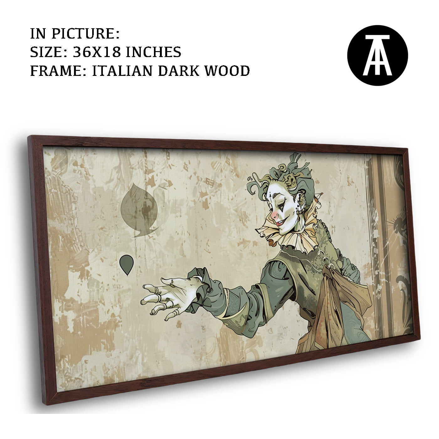 Artwork in Dark Wood Frame