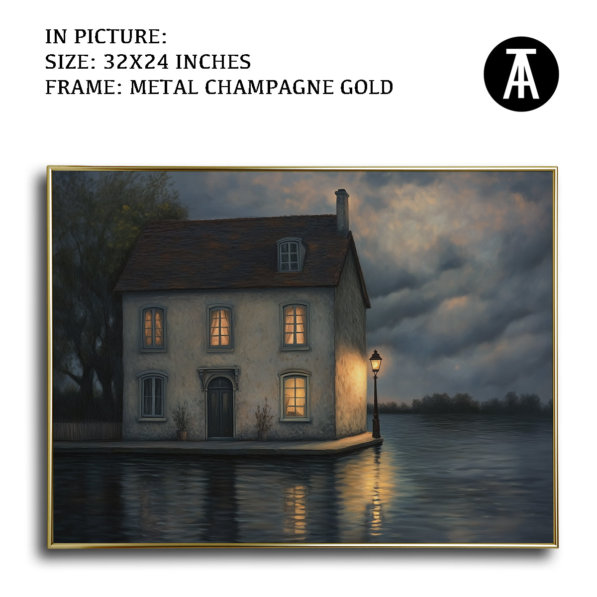 Artwork in Light Brown Frame