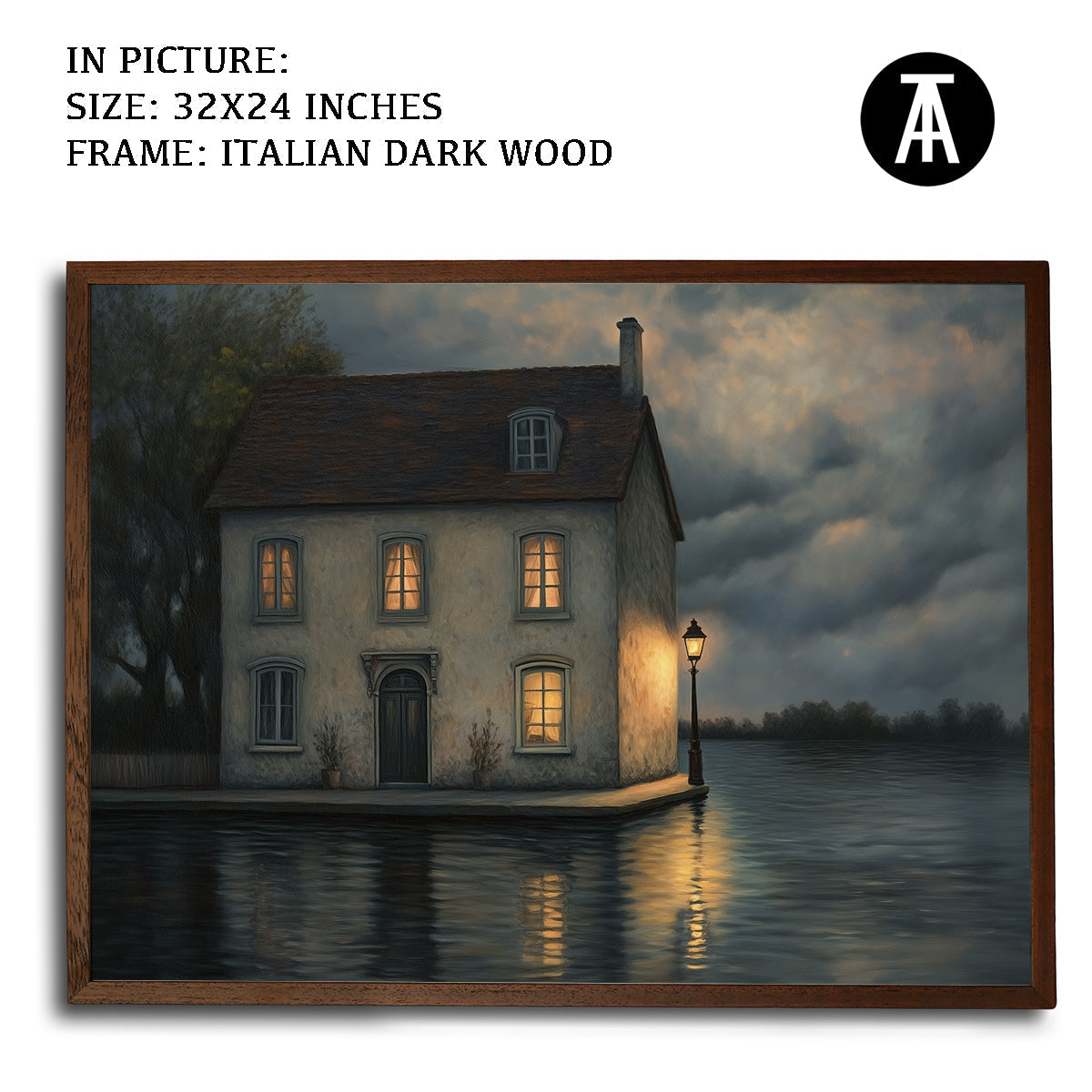 Artwork in Dark Wood Frame