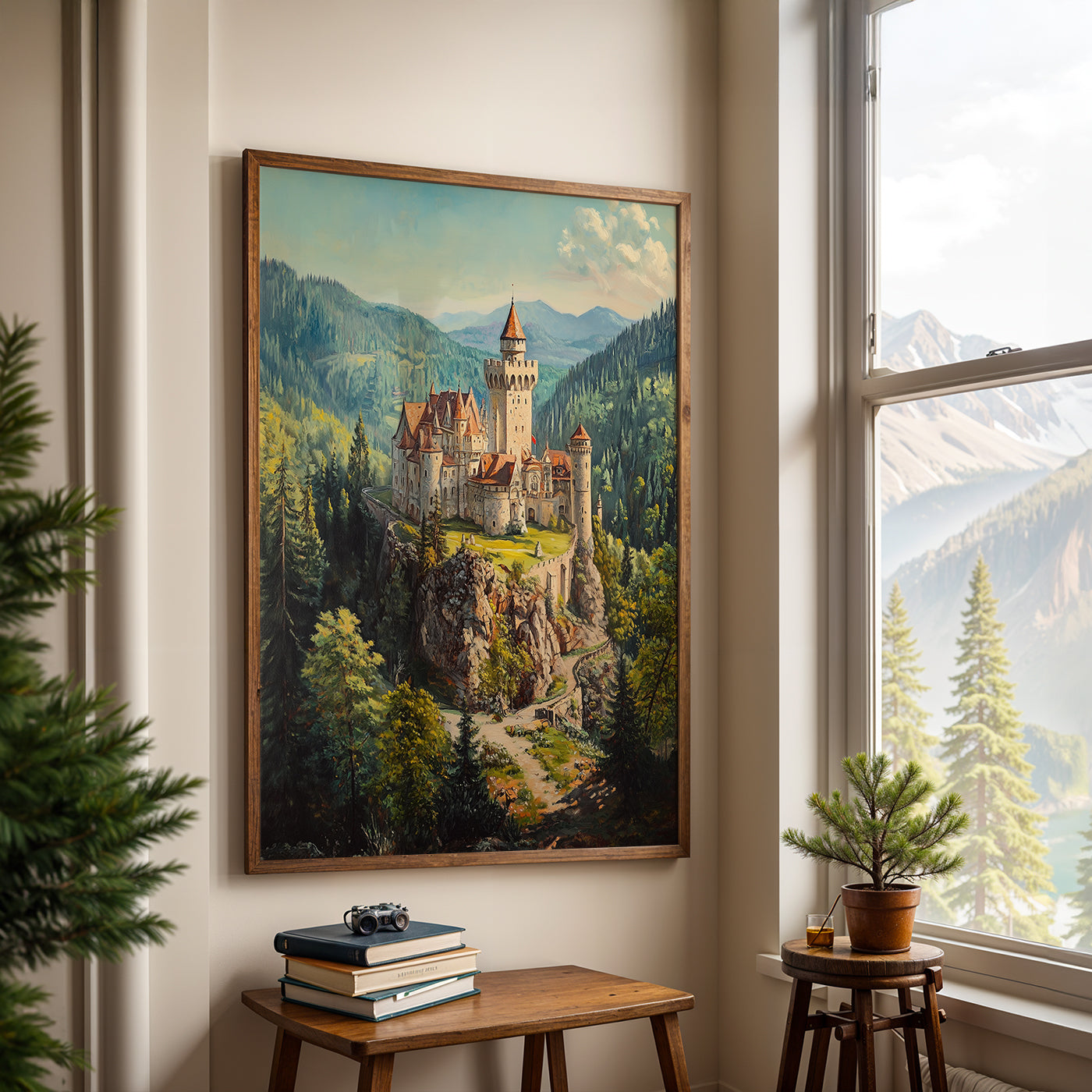 Swiss Alps Painting in a Lifestyle Setting