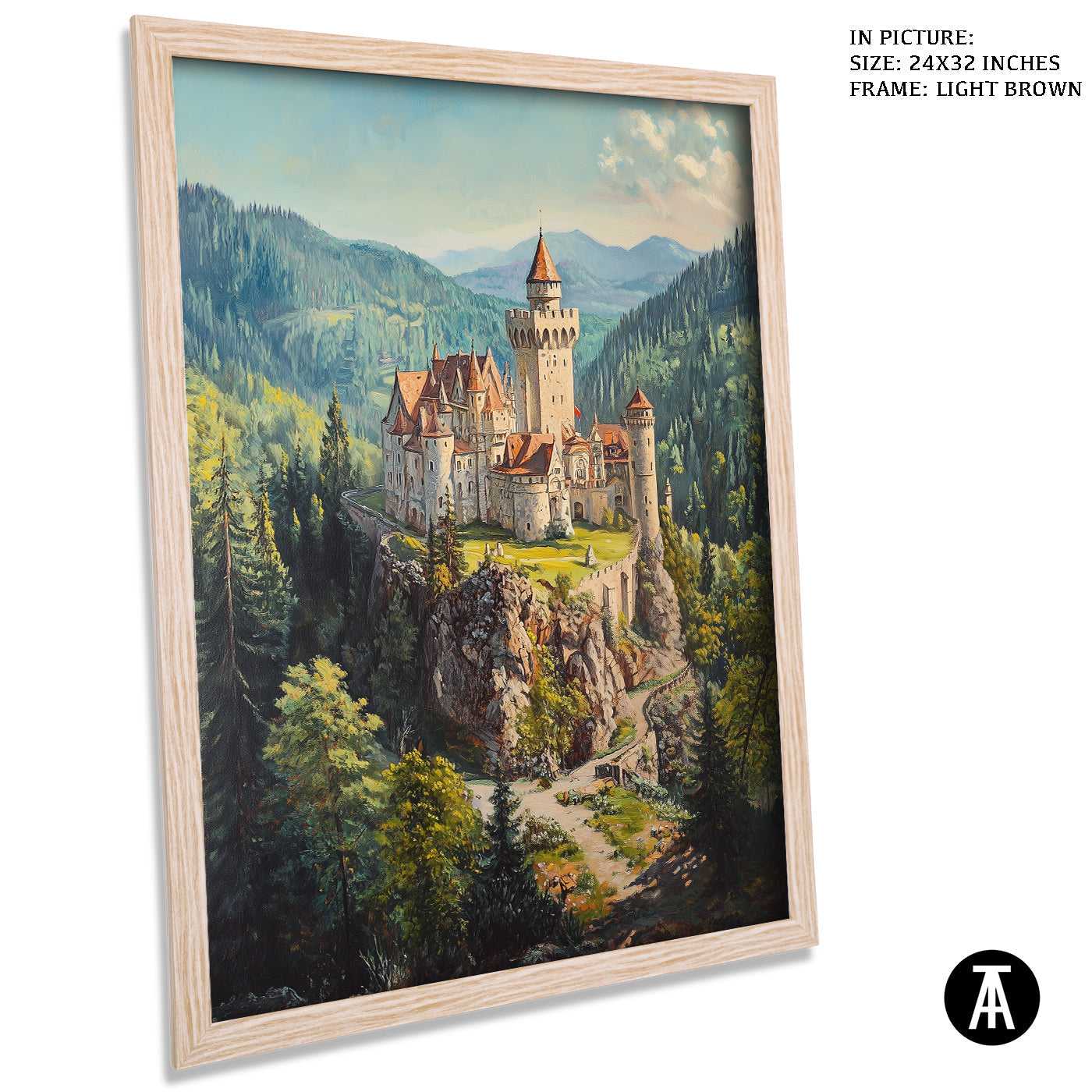 Artwork in Dark Brown Frame