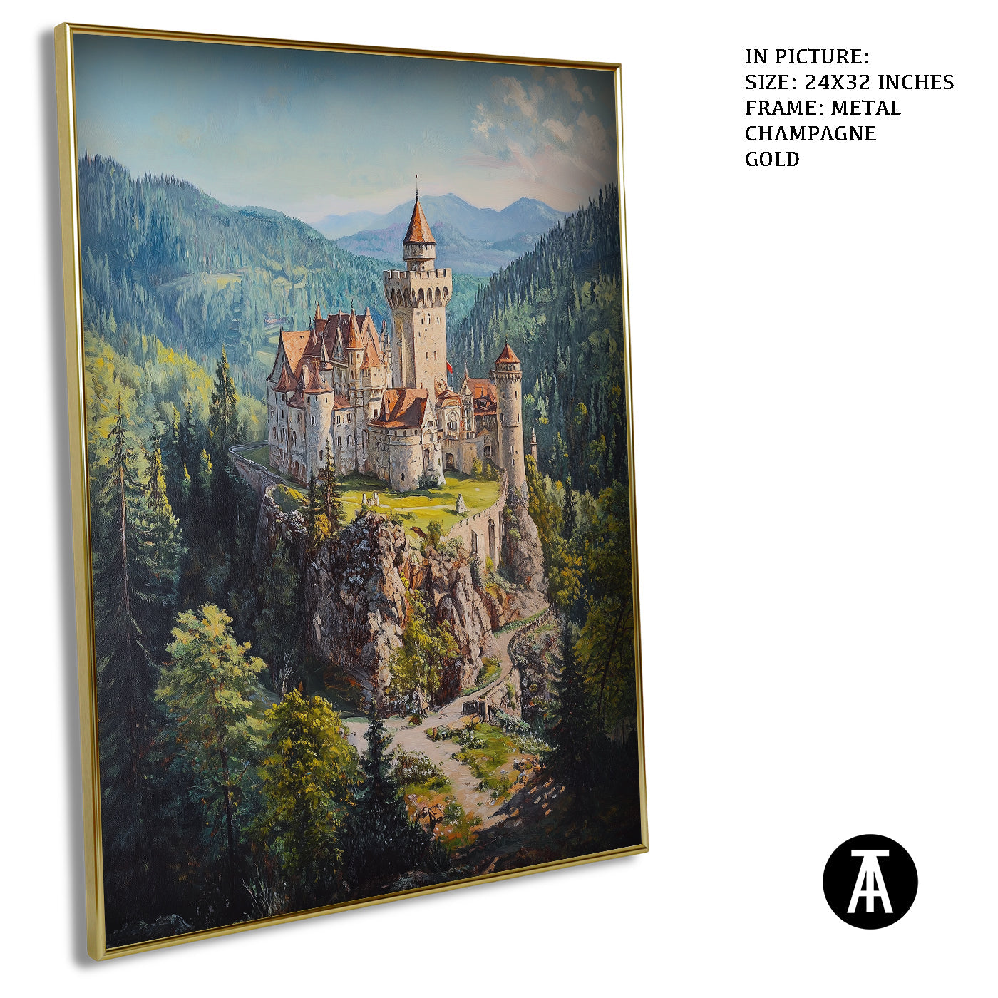 Artwork in Light Brown Frame