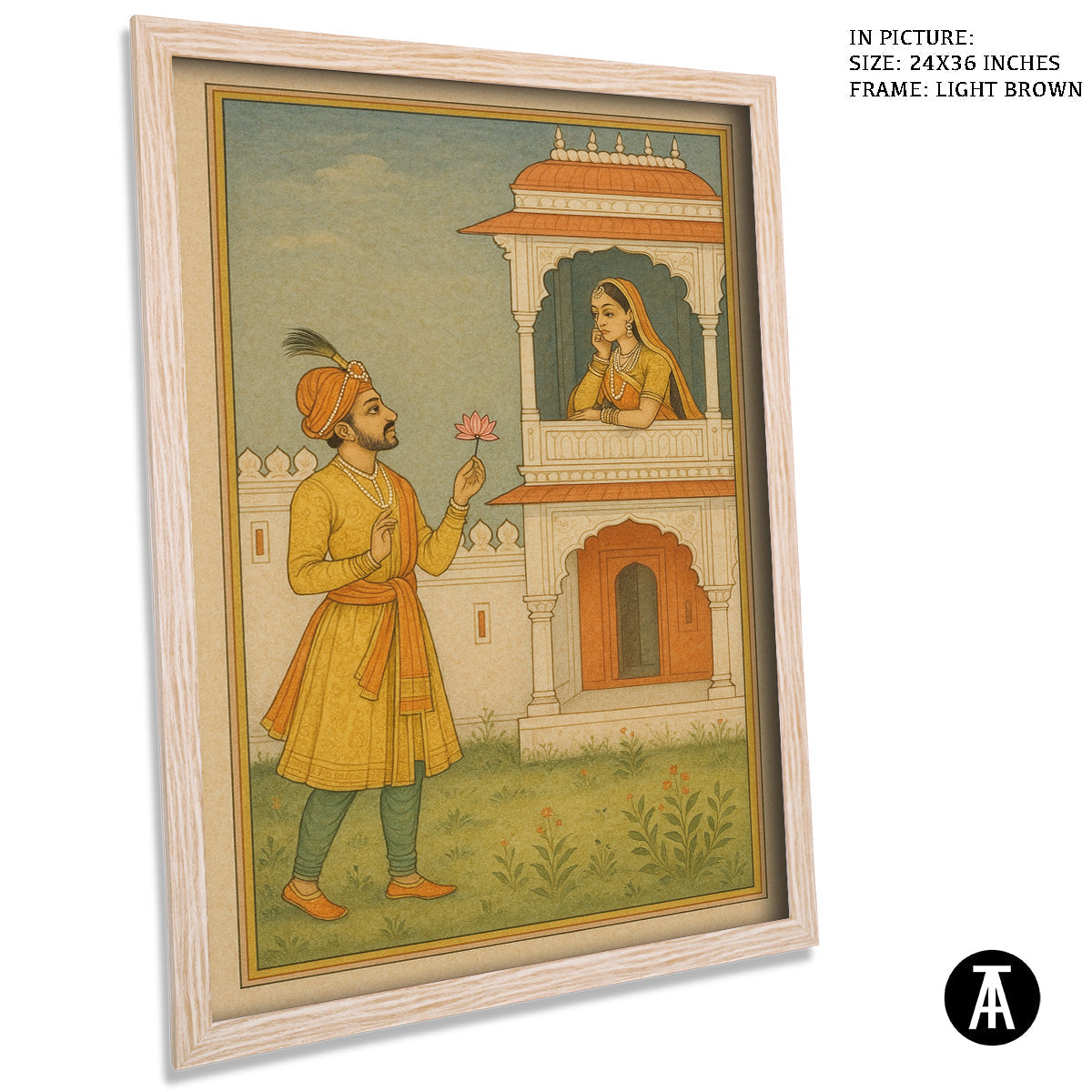 Artwork in Light Brown Frame