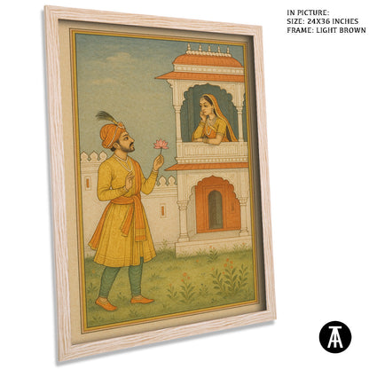 Artwork in Light Brown Frame
