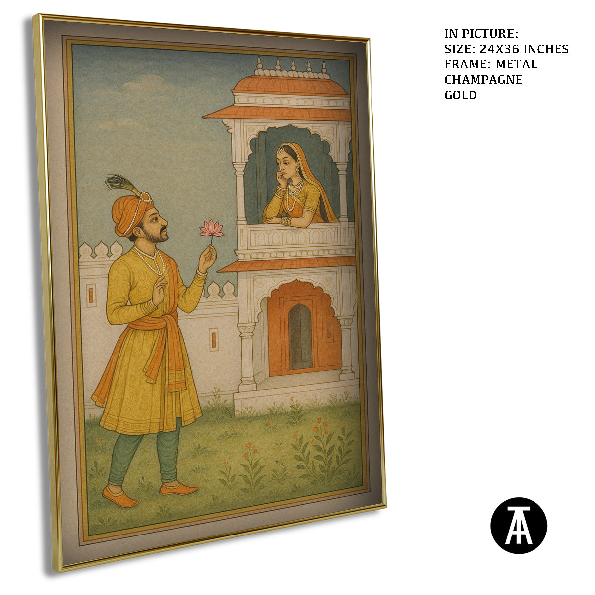 Artwork in Metal Champagne Gold Frame