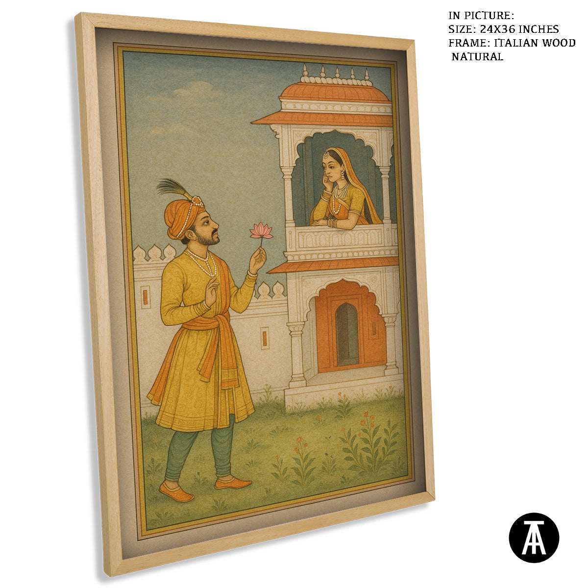 Artwork in Natural Wood Frame