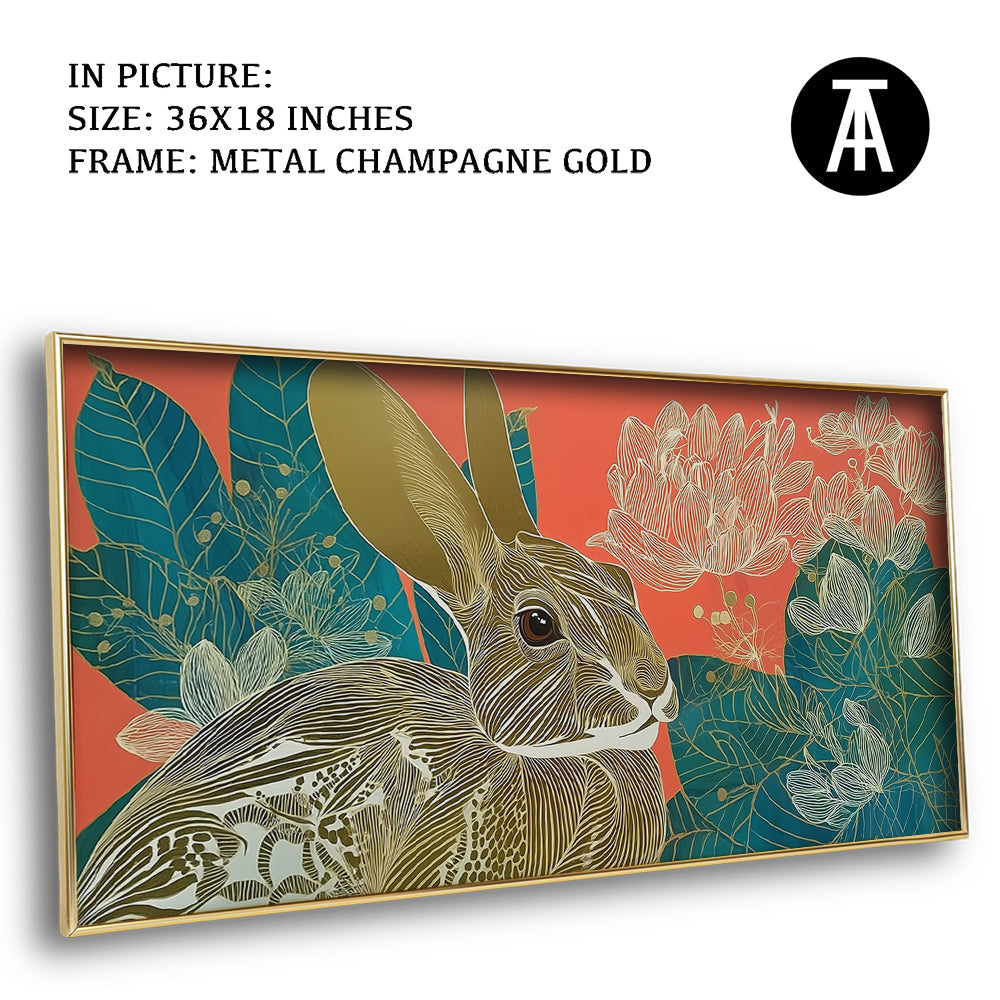 Artwork in Metal Champagne Gold Frame