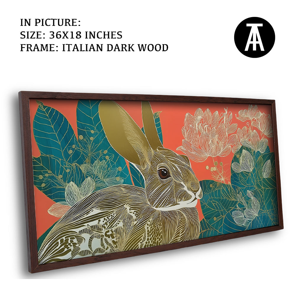 Artwork in Dark Wood Frame