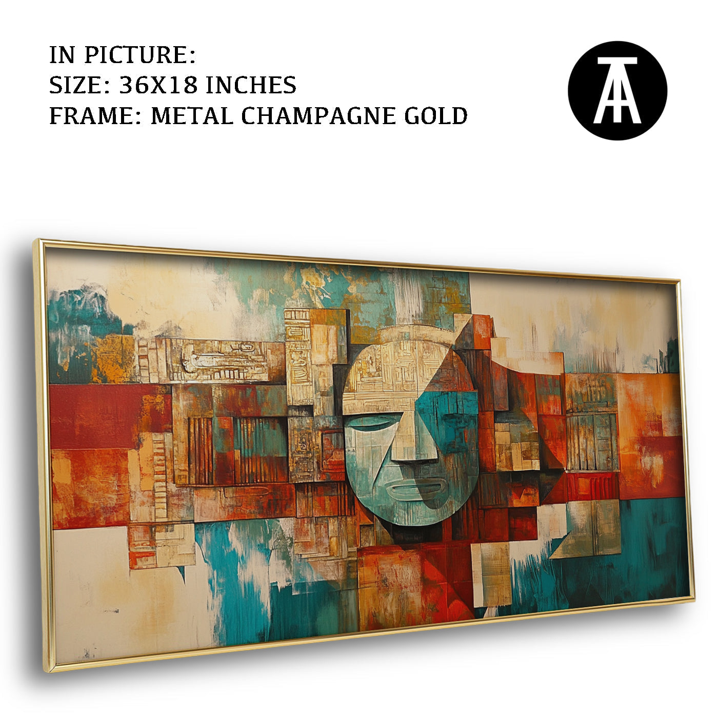 Artwork in Light Brown Frame
