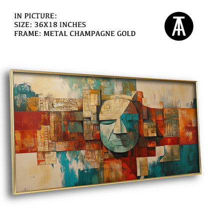 Artwork in Light Brown Frame