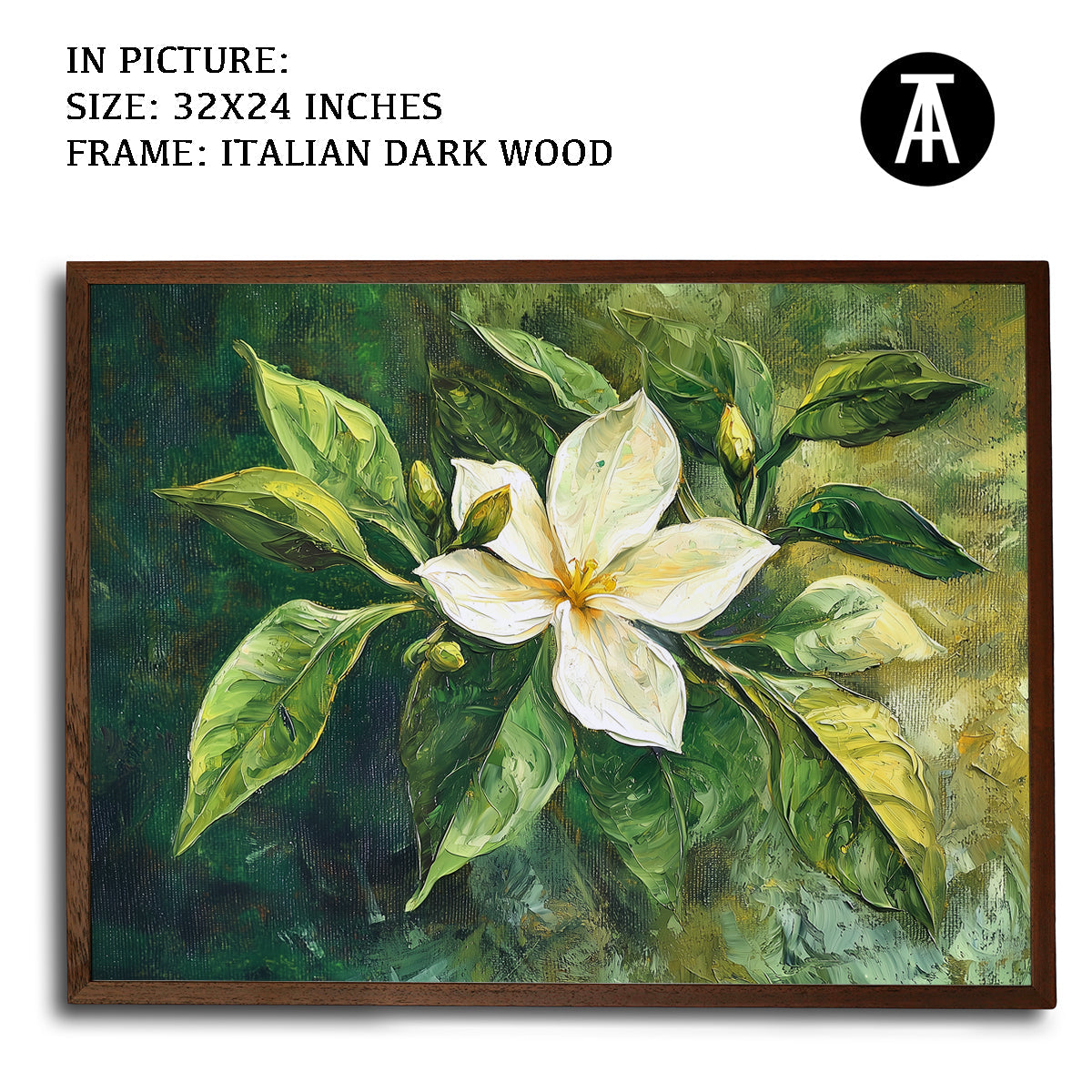 Artwork in Dark Wood Frame