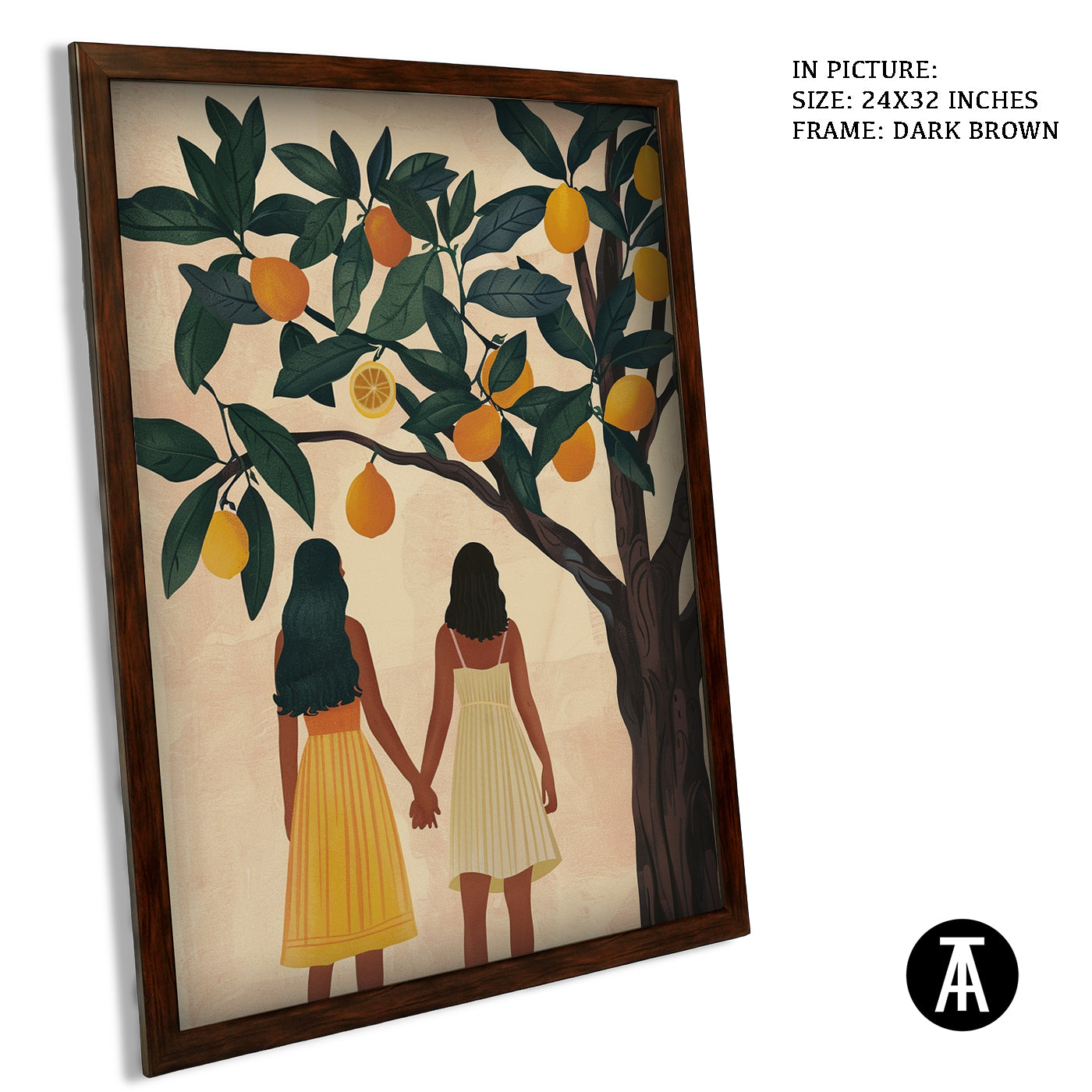 Artwork in Dark Brown Frame