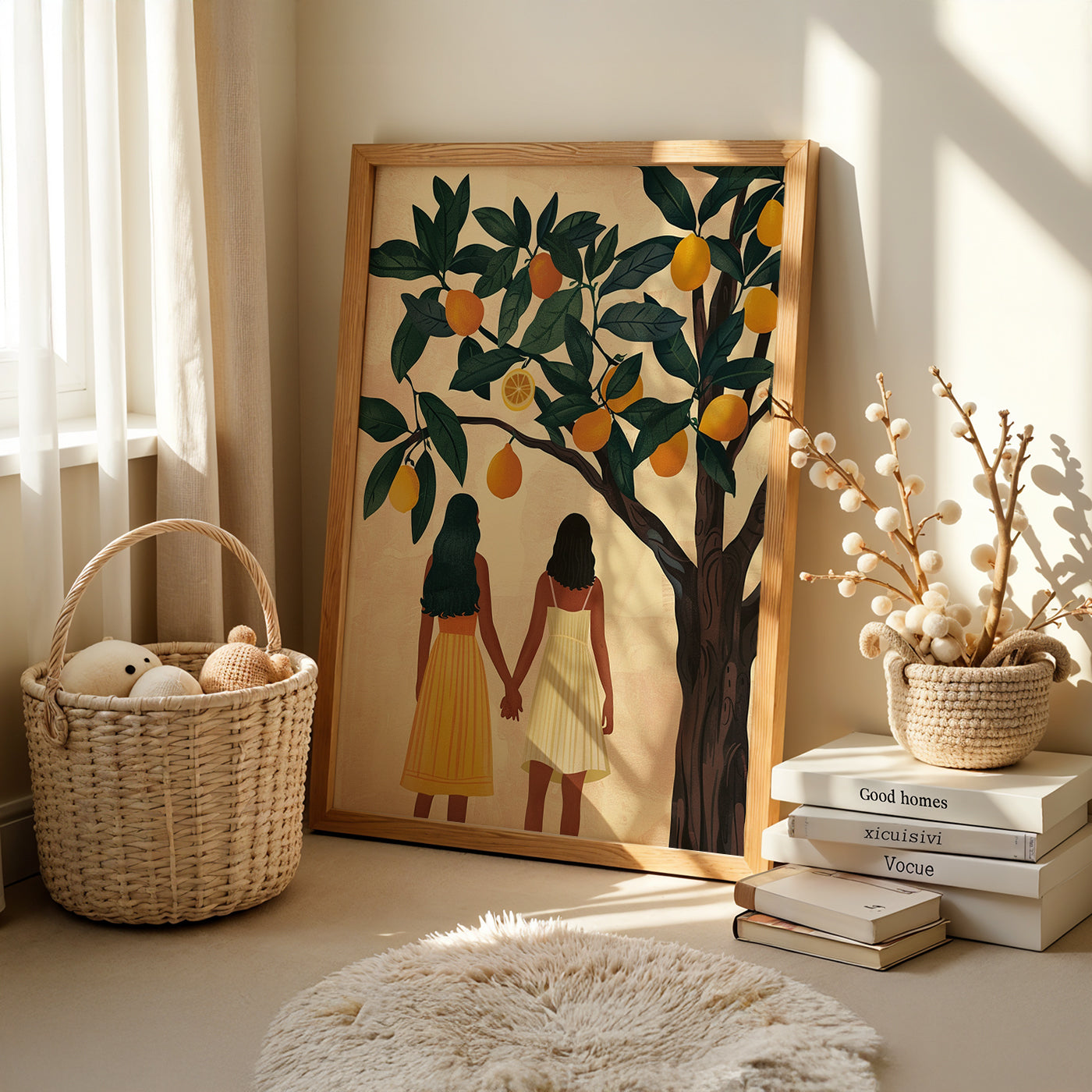 Boho Art Painting in a Lifestyle Setting