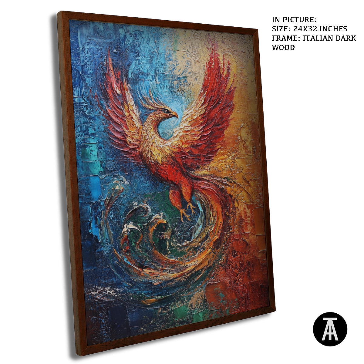 Artwork in Dark Wood Frame