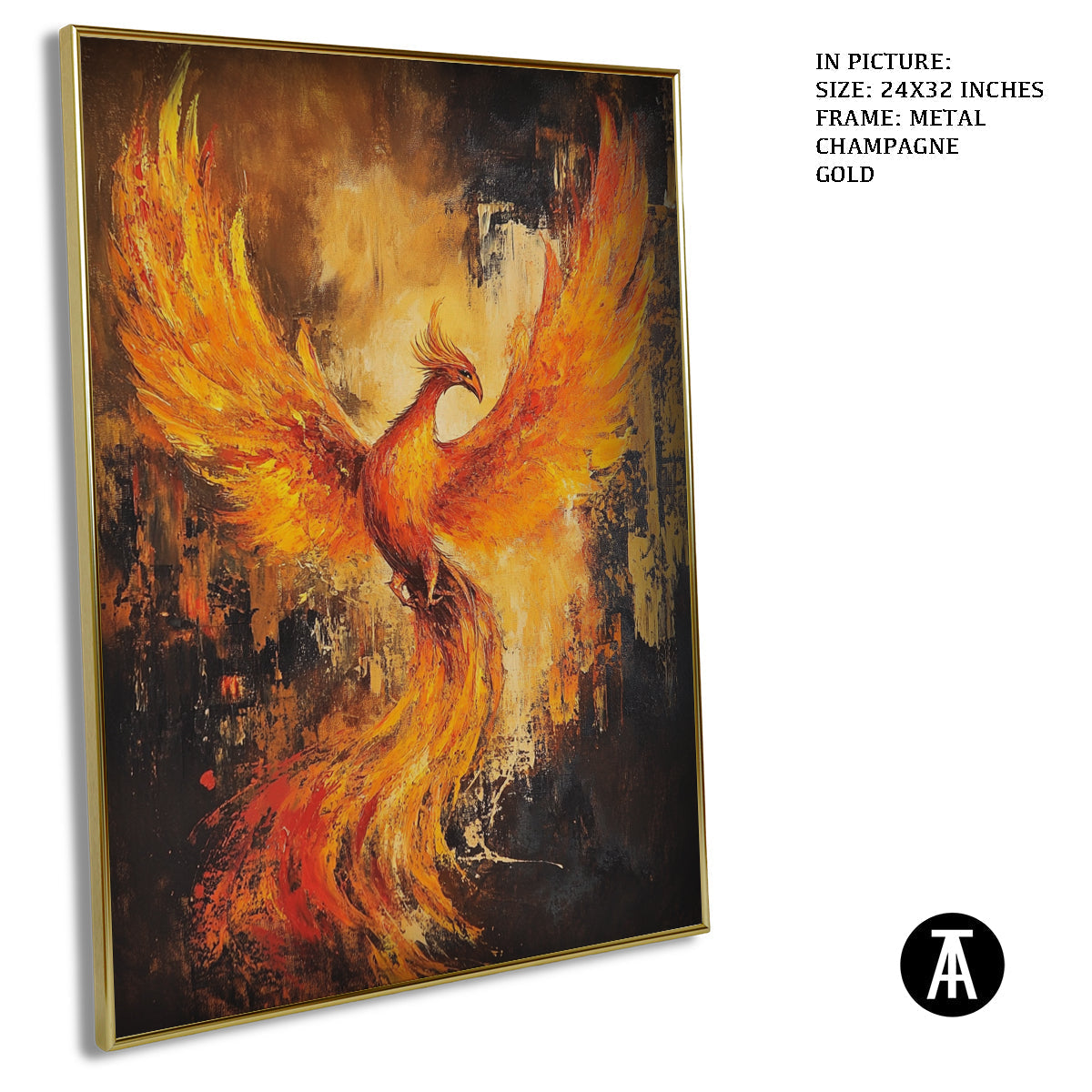 Artwork in Light Brown Frame