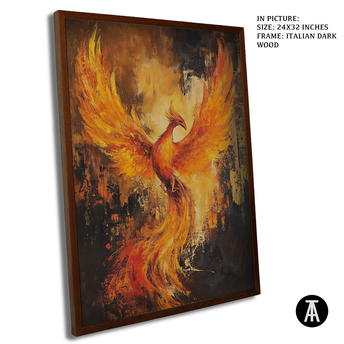 Artwork in Dark Wood Frame
