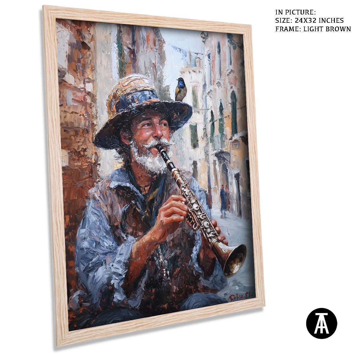 Artwork in Dark Brown Frame