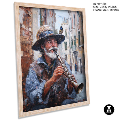 Artwork in Dark Brown Frame