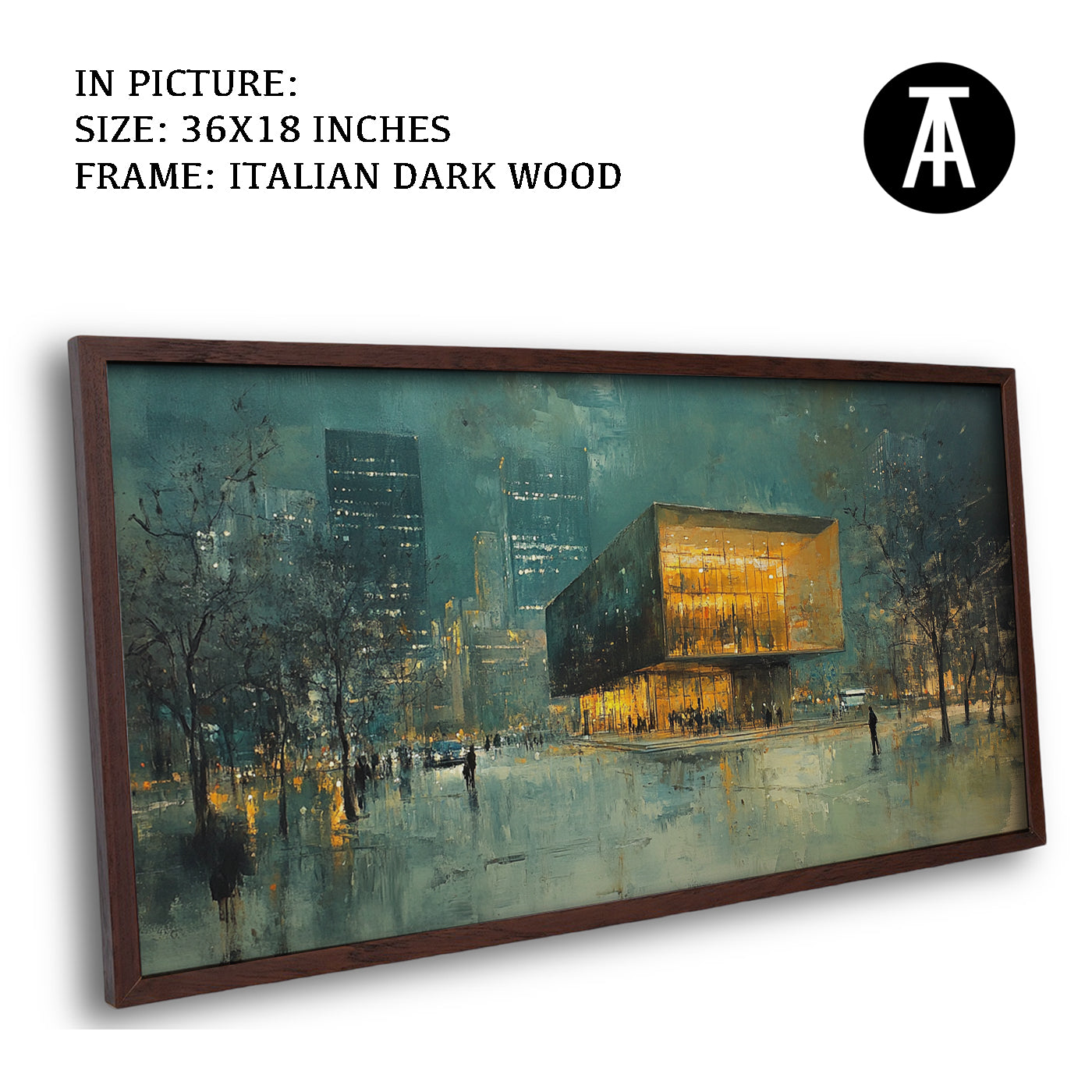 Artwork in Dark Wood Frame