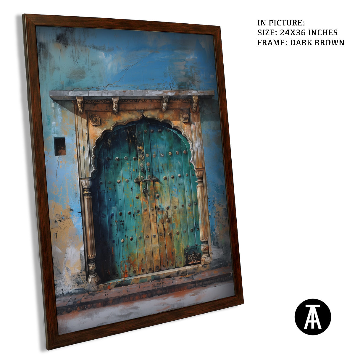 Artwork in Dark Brown Frame