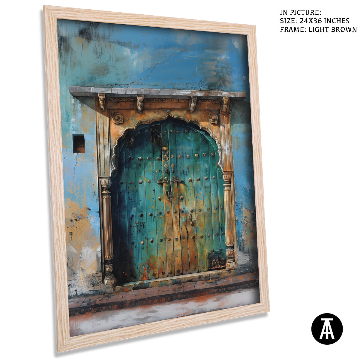 Artwork in Light Brown Frame