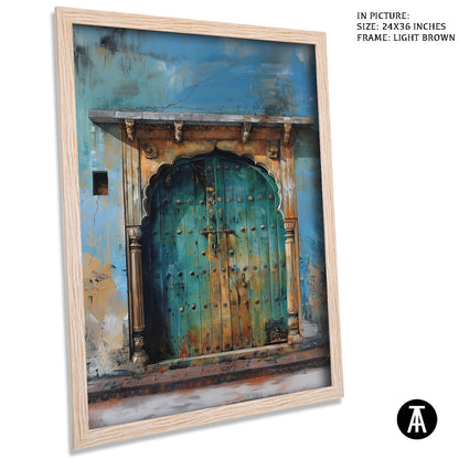 Artwork in Light Brown Frame