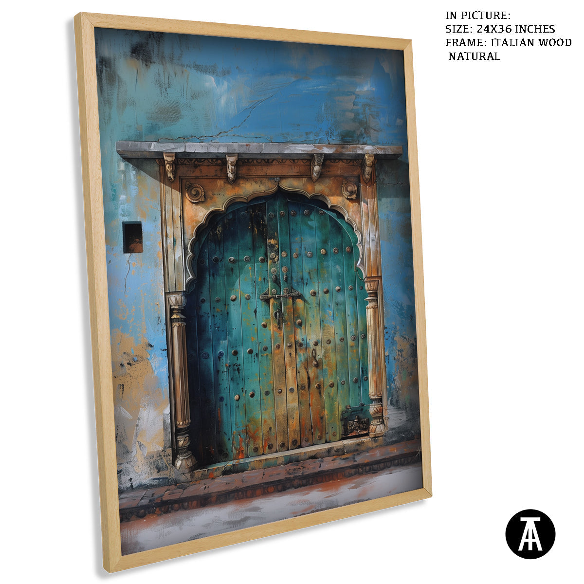 Artwork in Natural Wood Frame