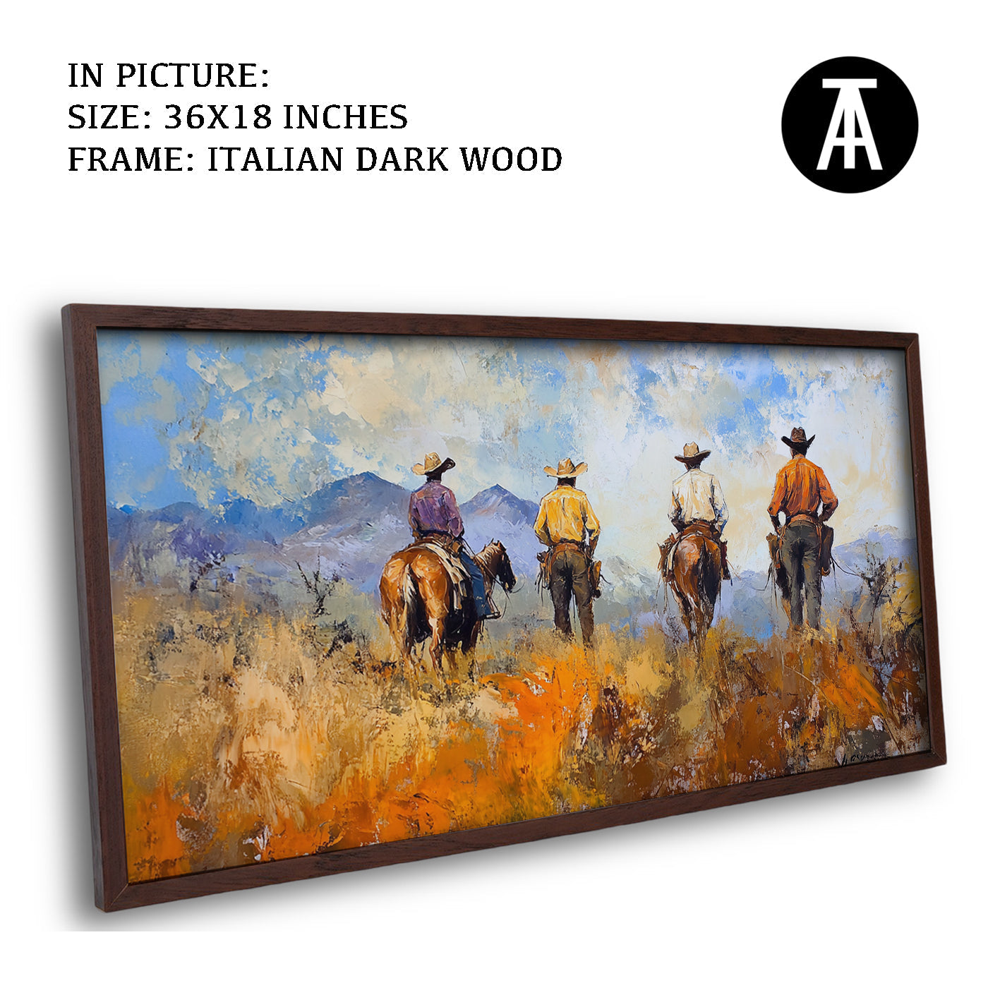 Artwork in Dark Wood Frame