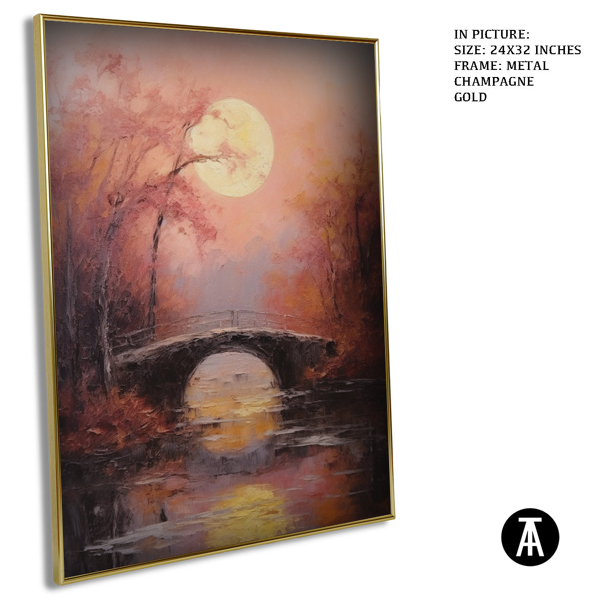 Artwork in Light Brown Frame