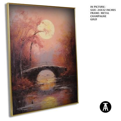 Artwork in Light Brown Frame