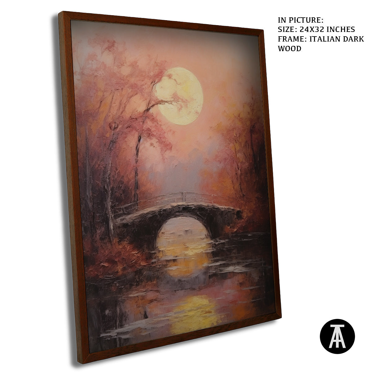 Artwork in Dark Wood Frame
