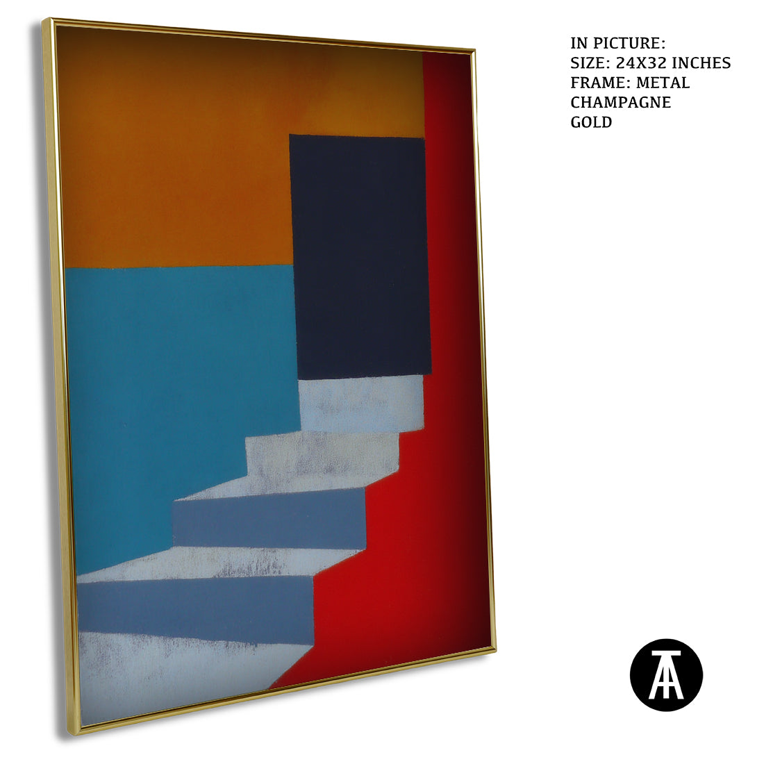Artwork in Metal Champagne Gold Frame