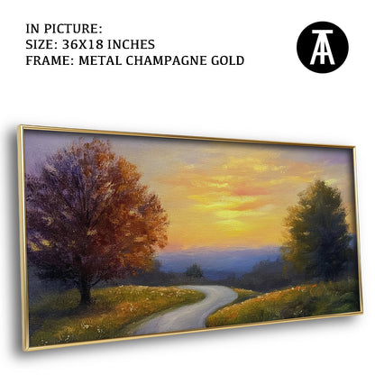 Artwork in Light Brown Frame