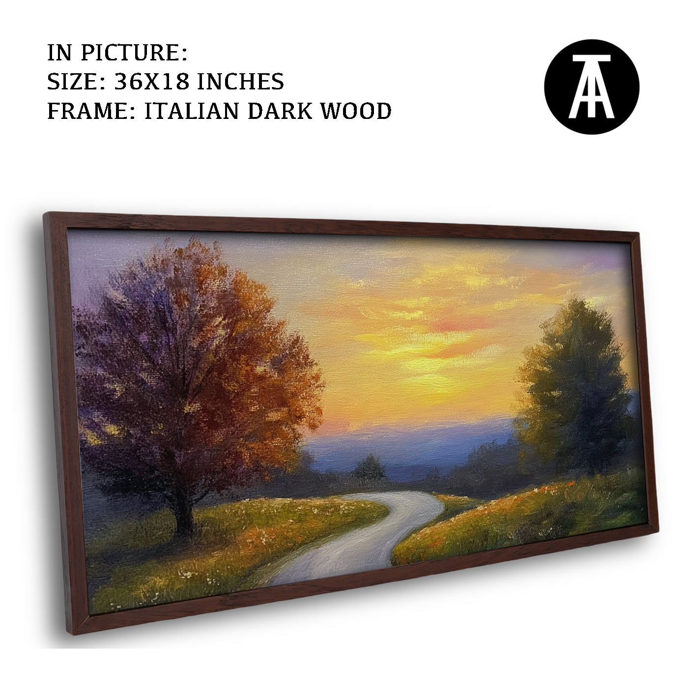 Artwork in Dark Wood Frame