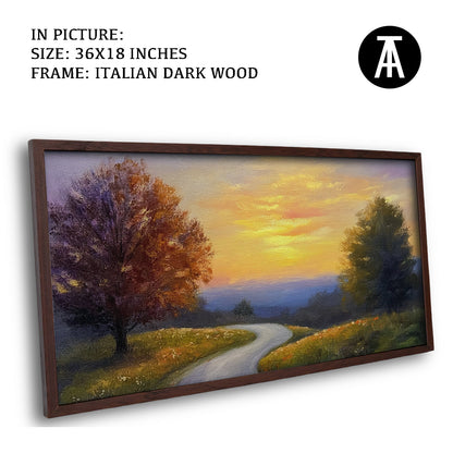 Artwork in Dark Wood Frame