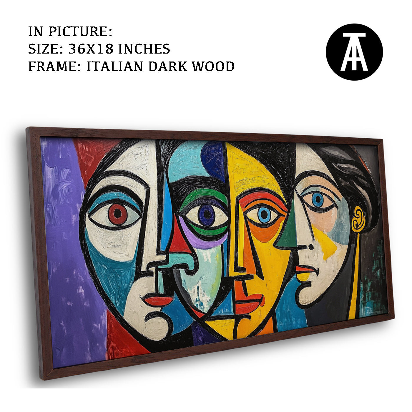 Artwork in Dark Wood Frame