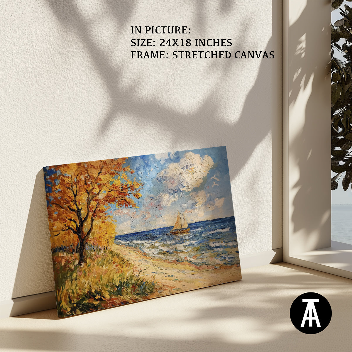 Artwork in Natural Wood Frame