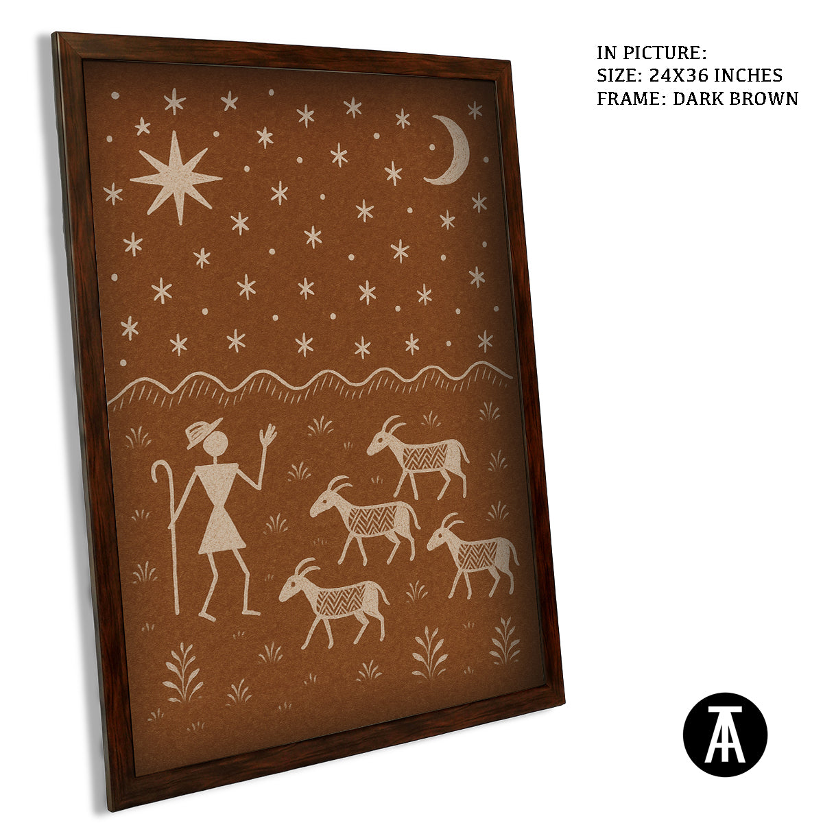 Artwork in Dark Brown Frame